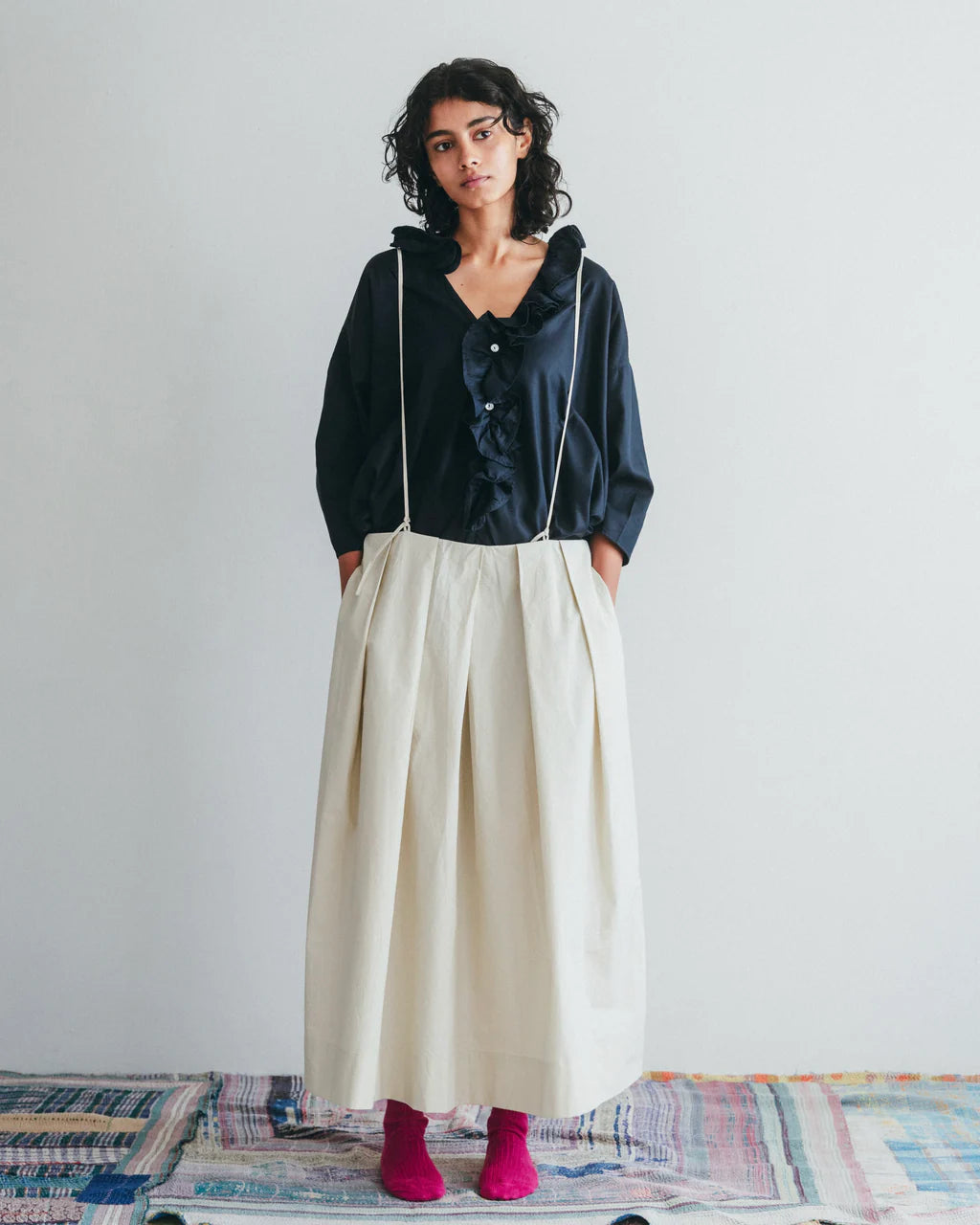 Straps Poplin Skirt