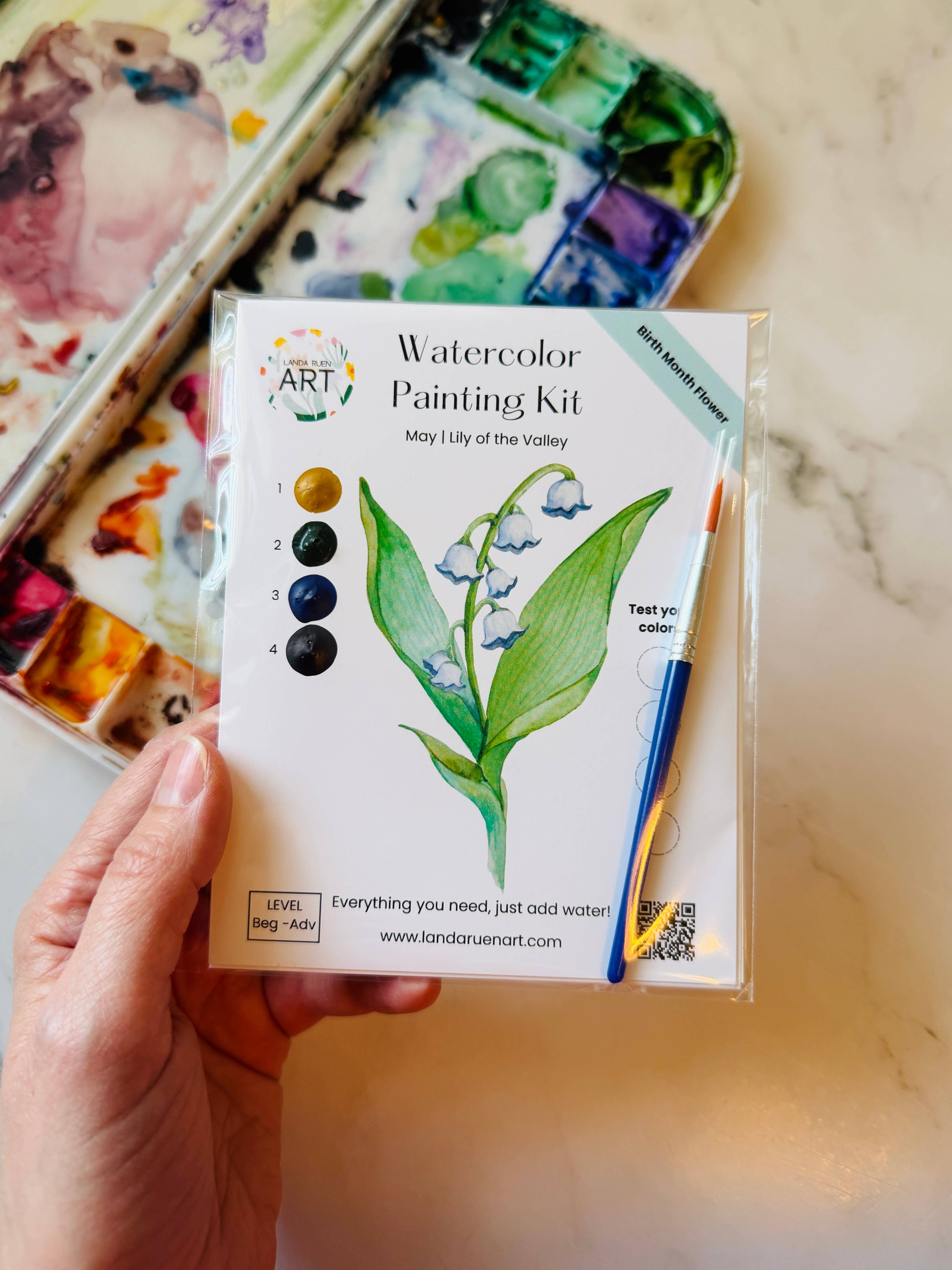 Lily of the Valley Watercolor Kit | May Birth Month Flower