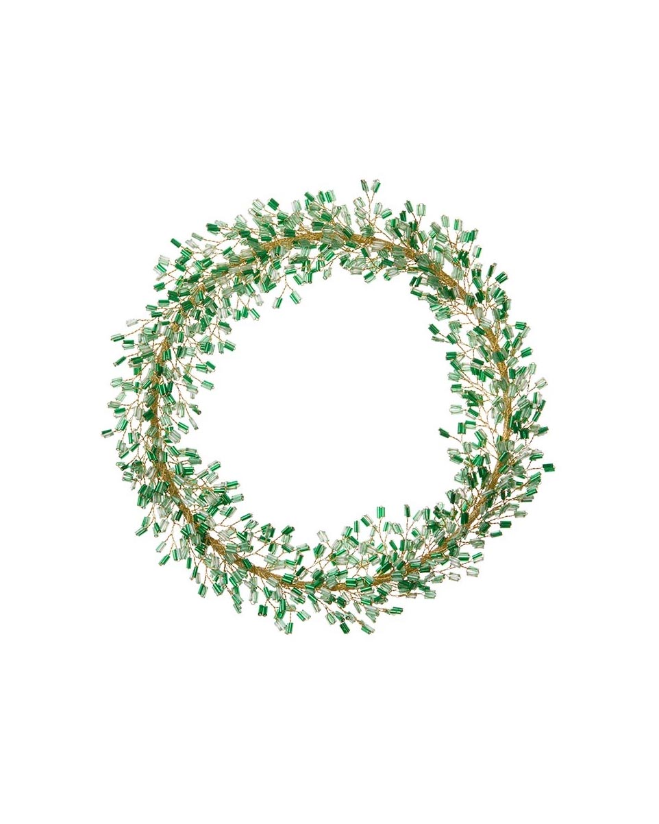 Green Glass Beaded Wreath