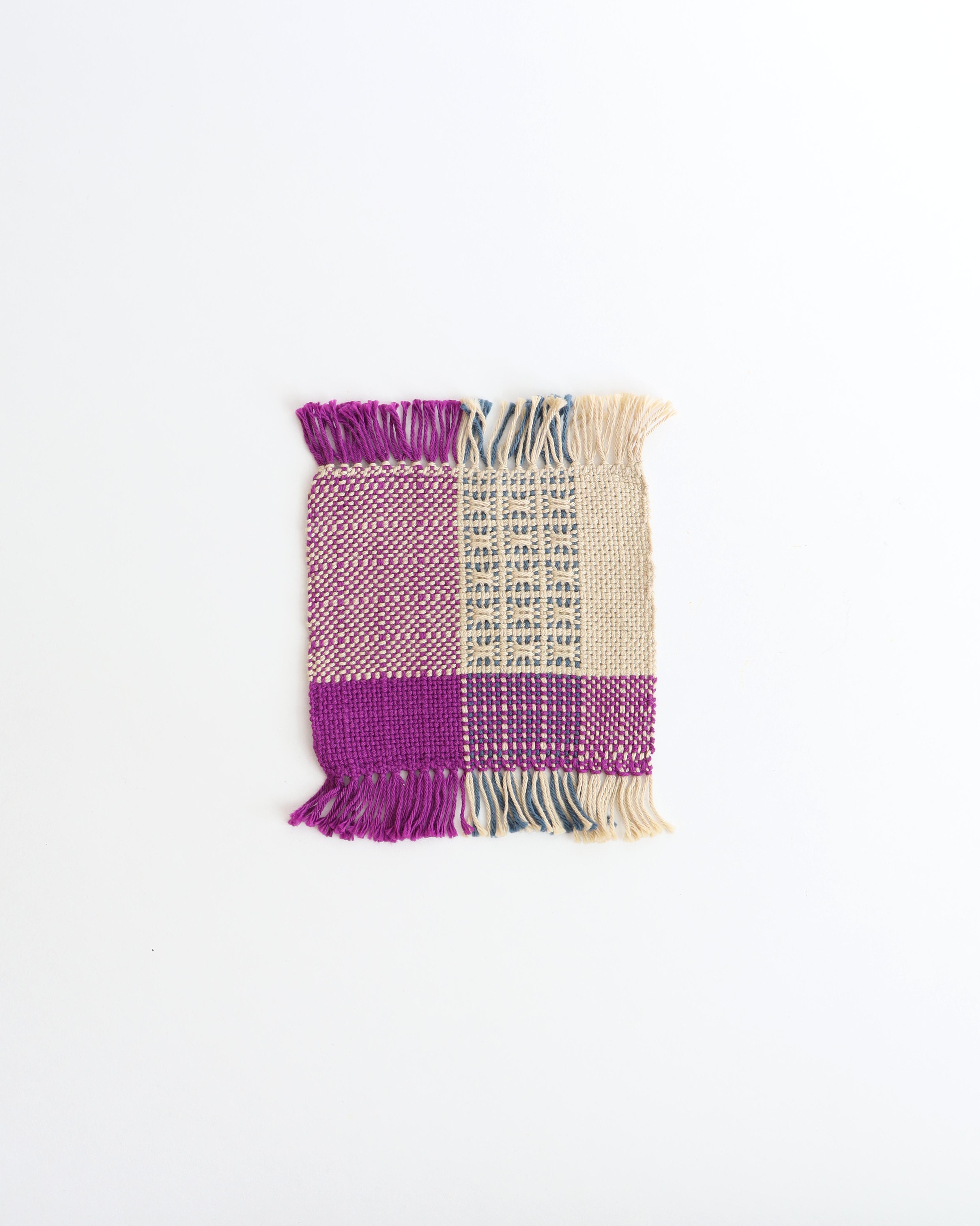 Handwoven Square Coasters S/4 Magenta