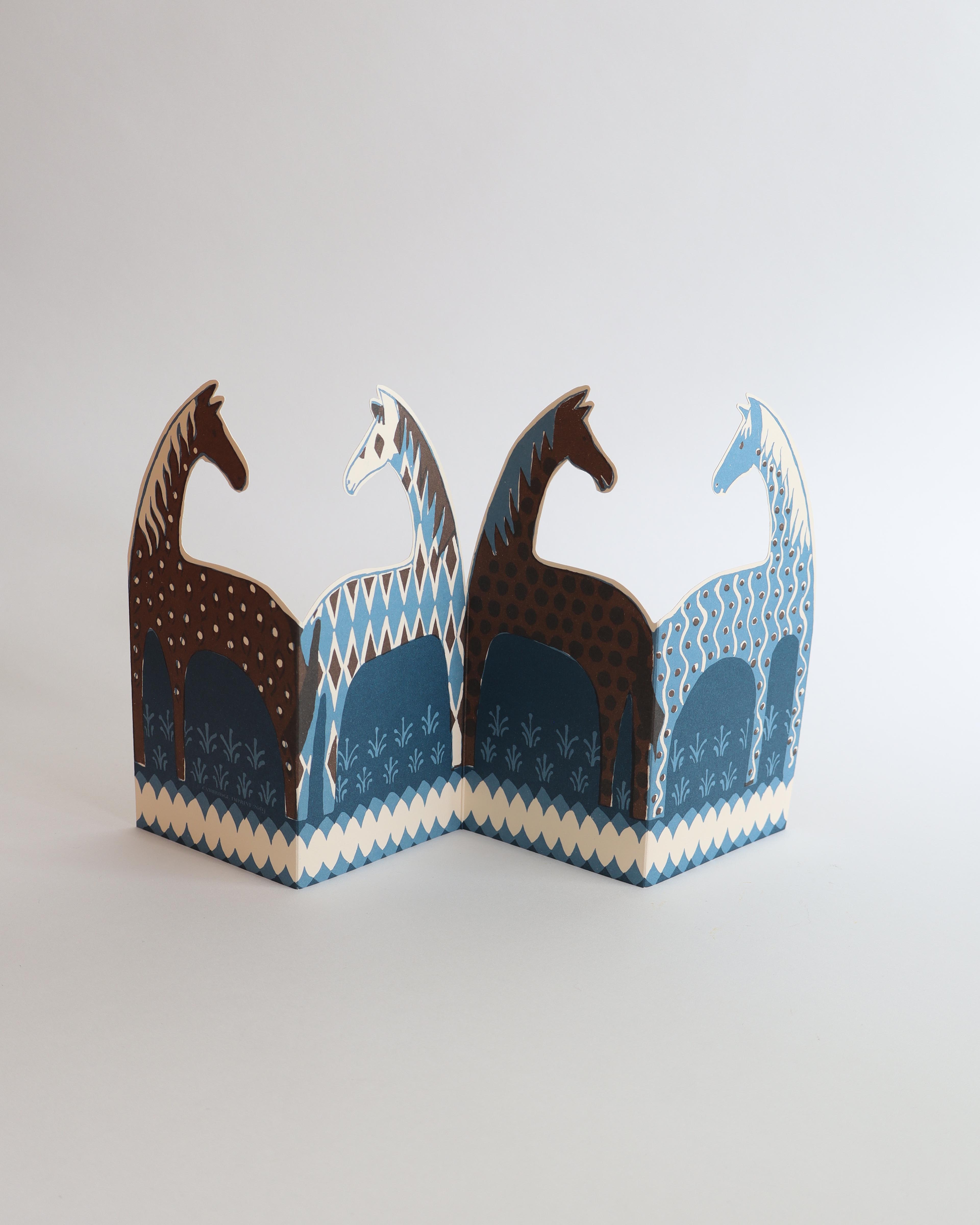 Accordion Card Horses