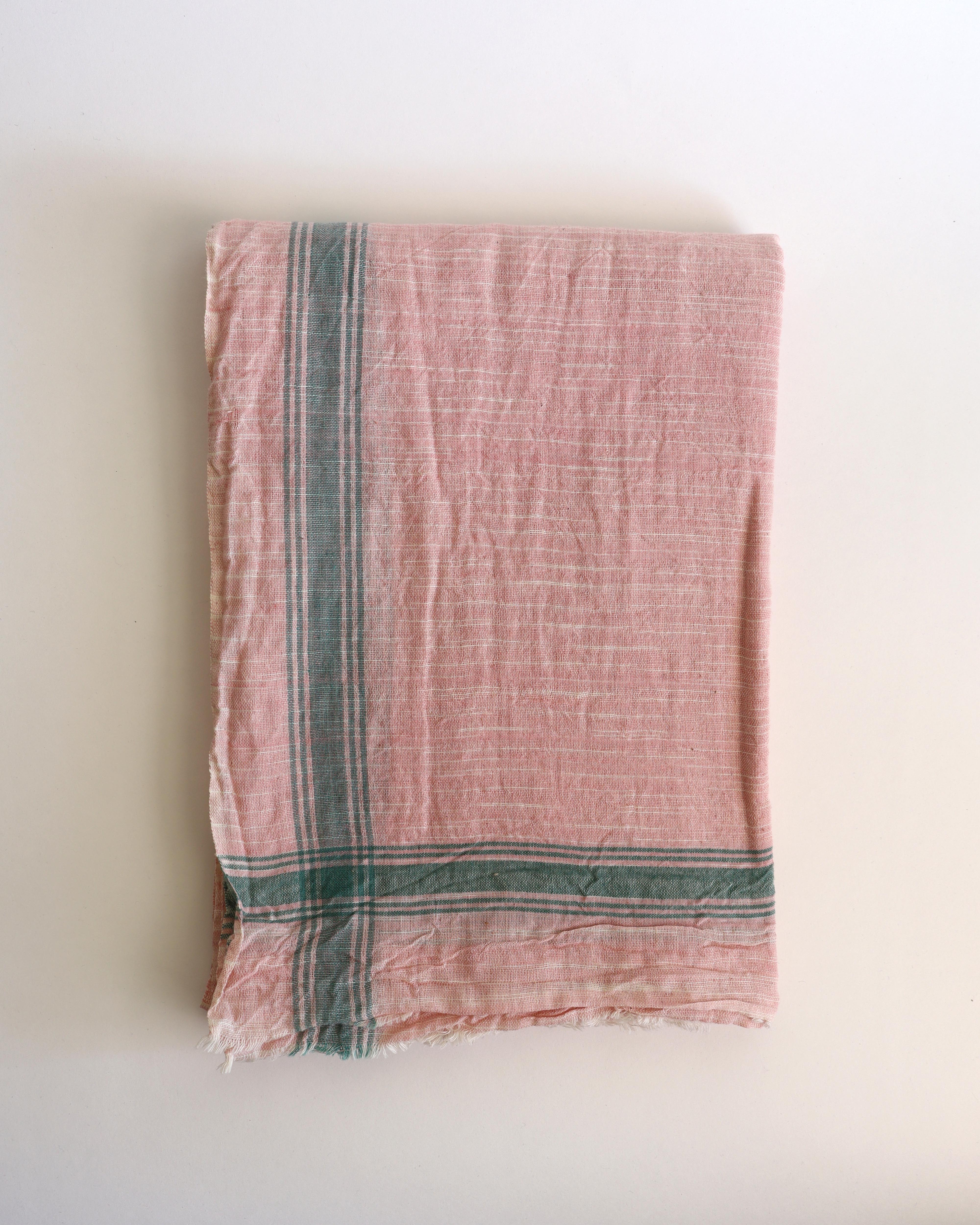 Khadi Cotton Textile Pink Teal