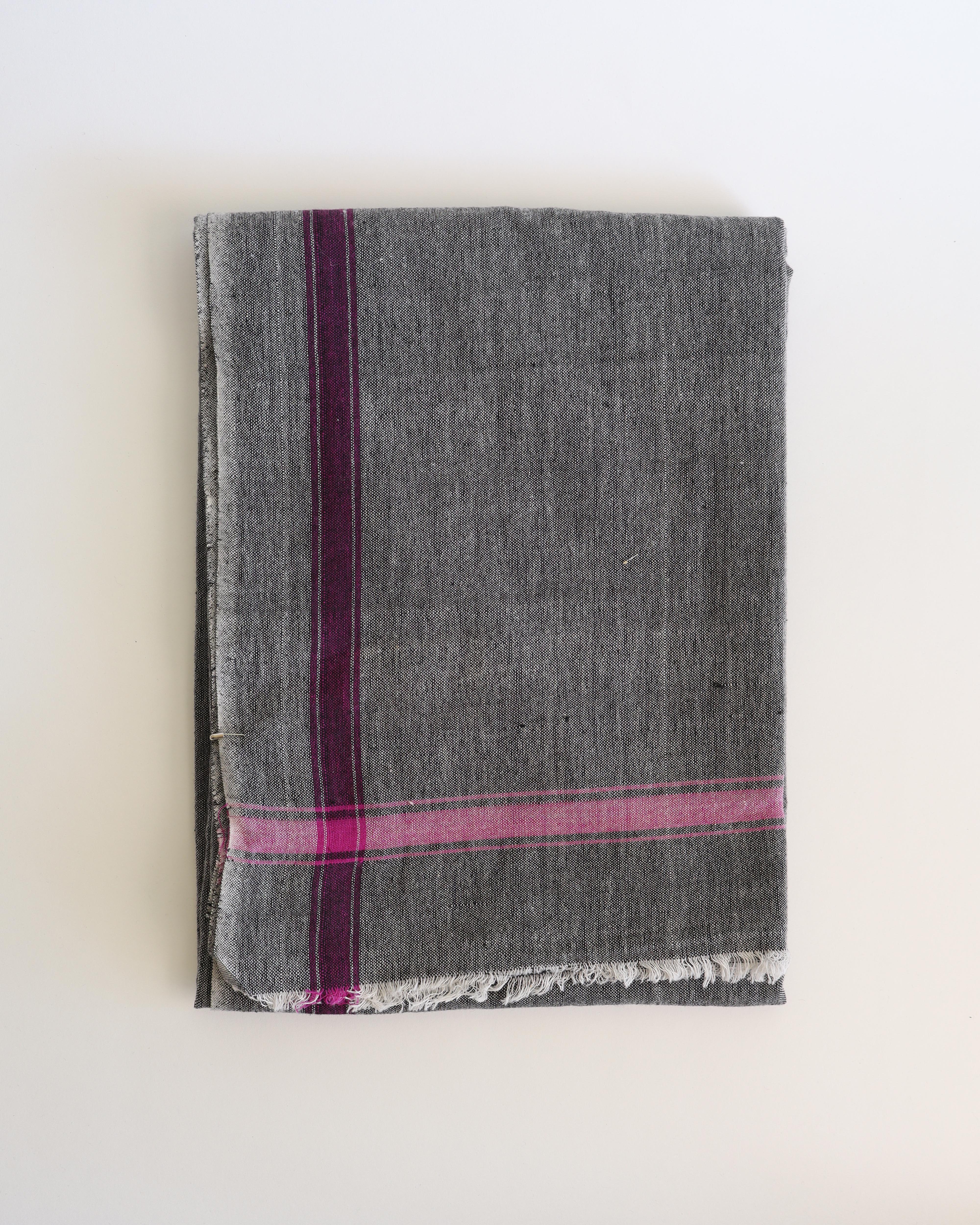 Khadi Cotton Textile Chambray Magenta