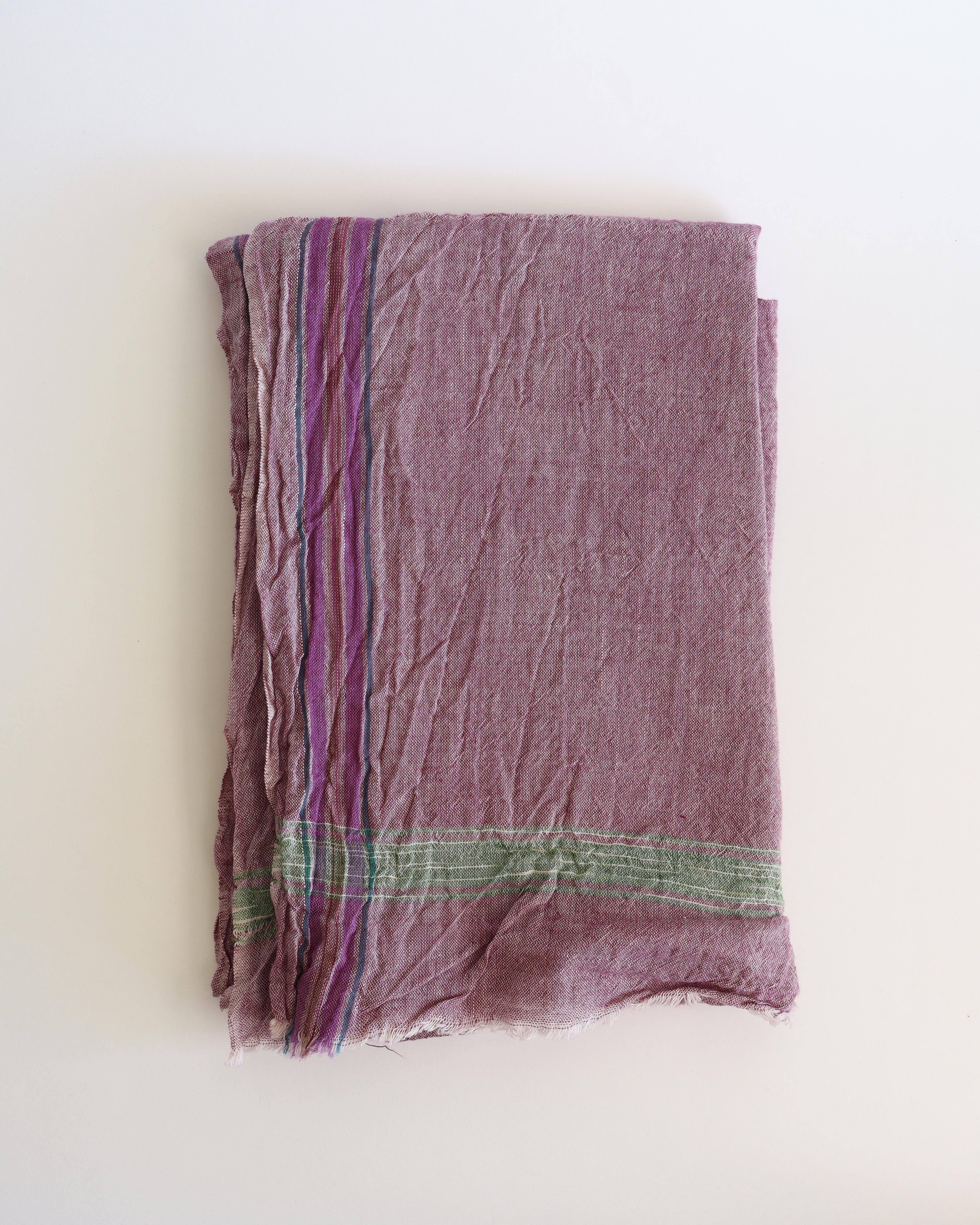Khadi Cotton Textile Chambray Violet Green