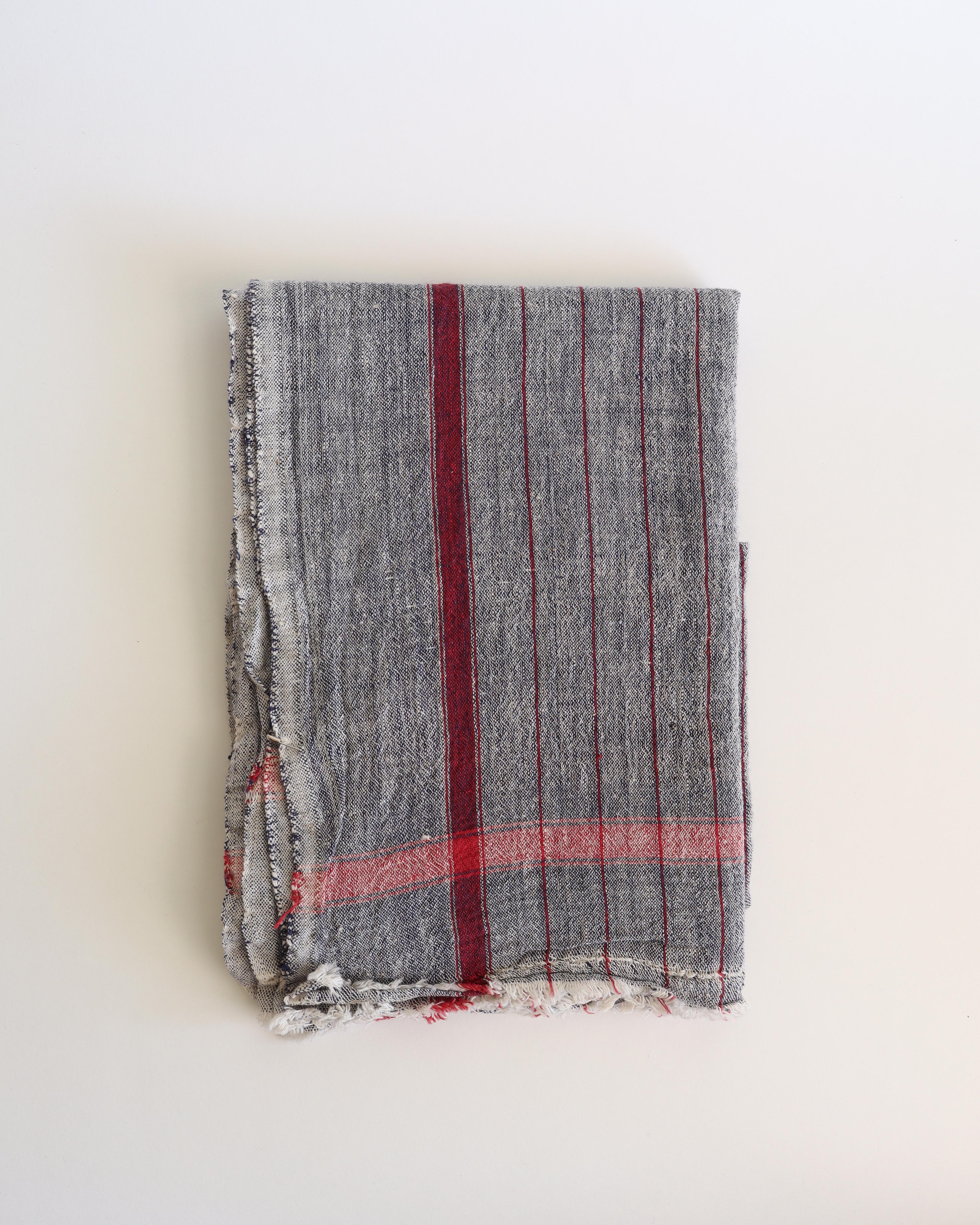Khadi Cotton Textile Pinstripe Blue Cherry Pink