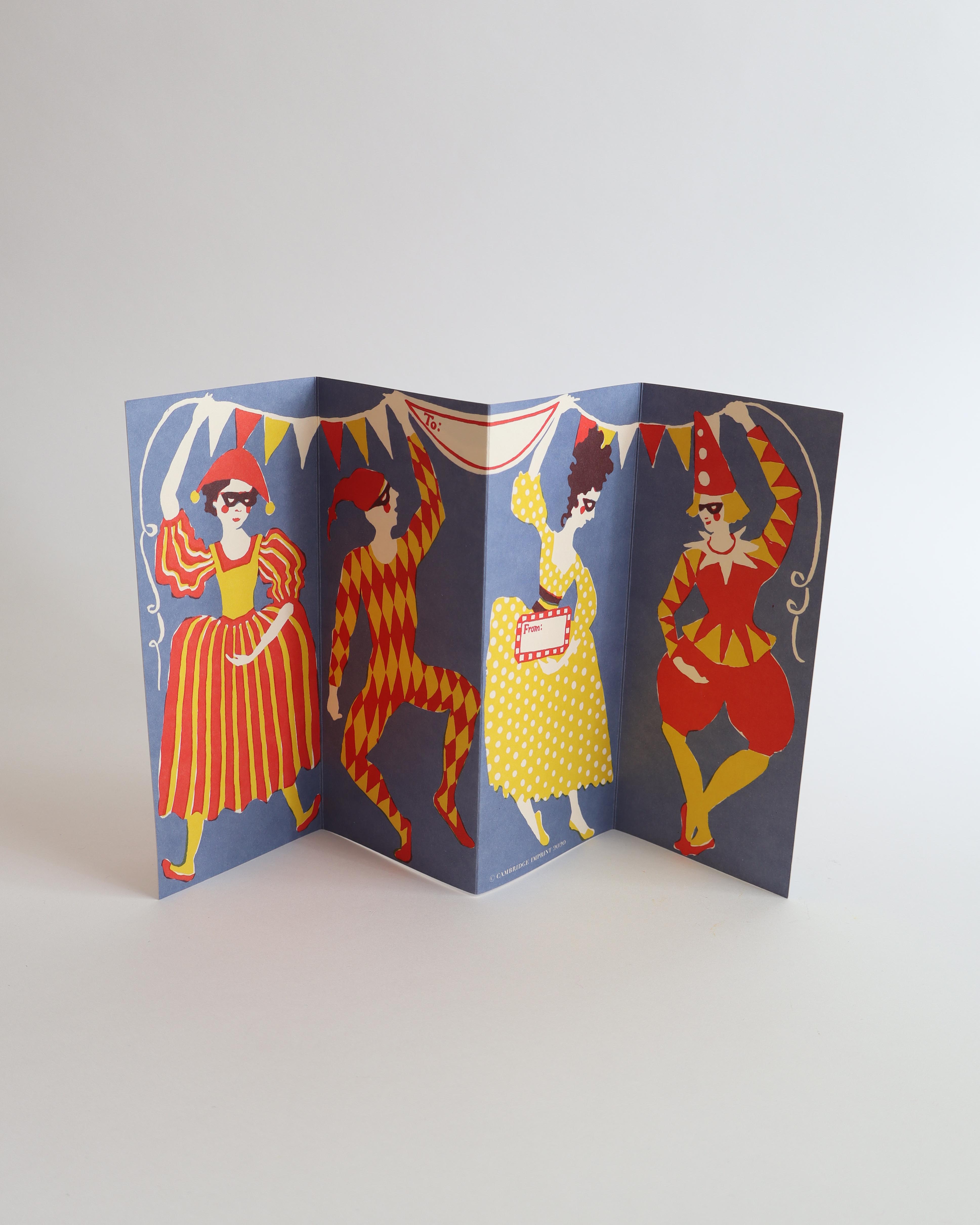 Accordian Card Commedia dell'Arte