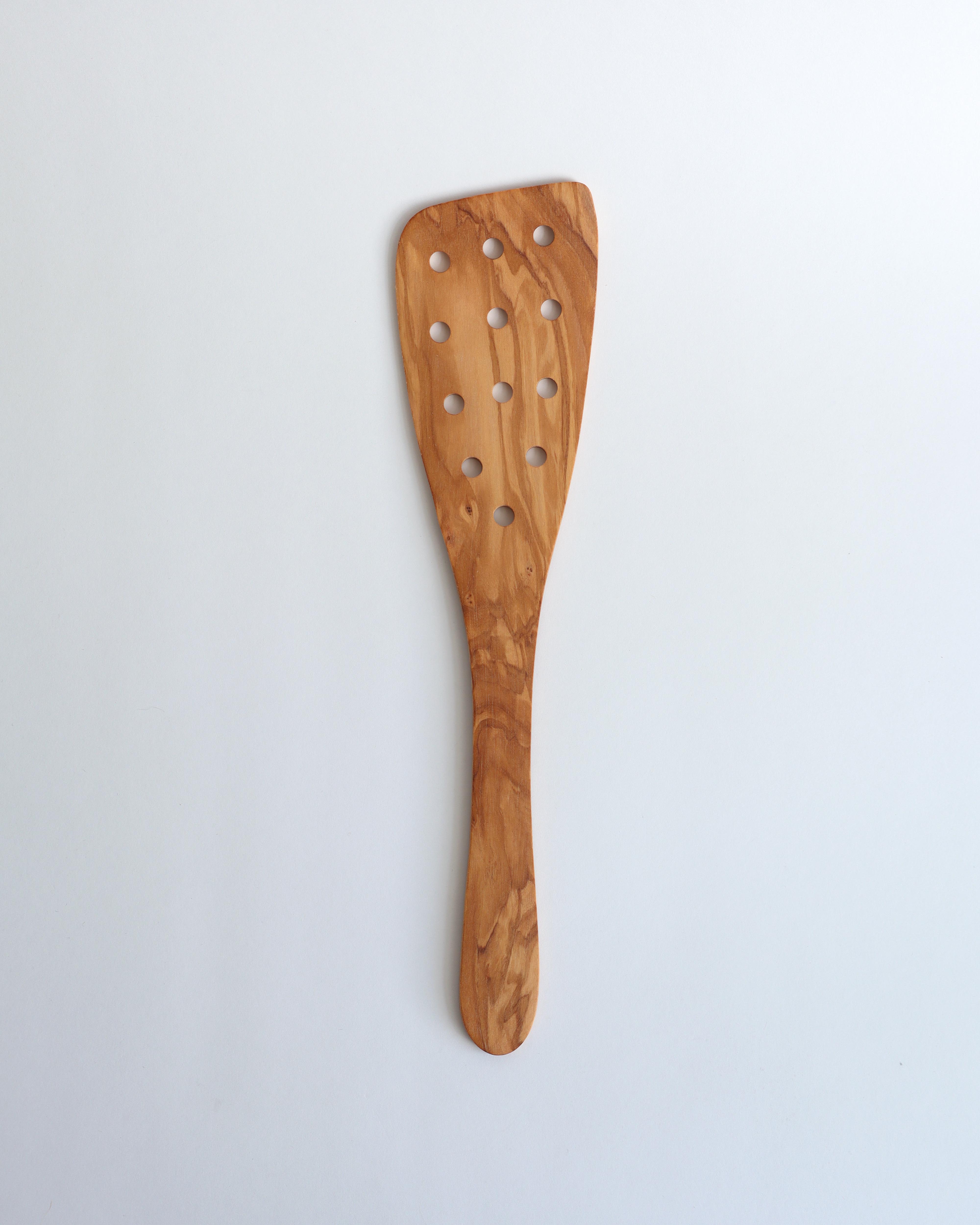 Olive Wood Spatula with Holes