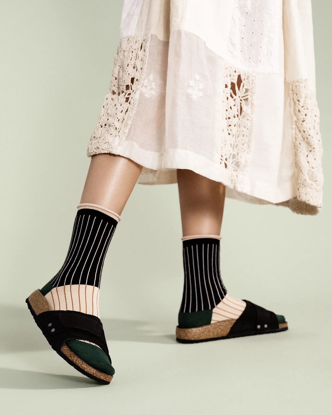 Green Stripe Sock
