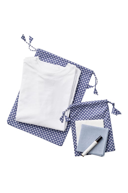 Drawstring Bag S/2 Grey Blue